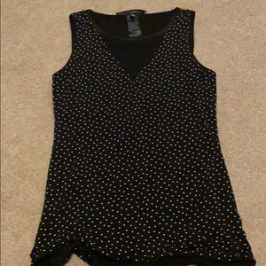 White House Black Market Black and White Tank Top